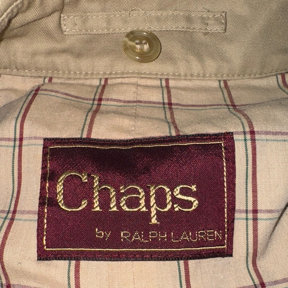 Vintage Chaps Ralph Lauren Beige Double-Breasted Trench Coat - Picture 2 of 3
